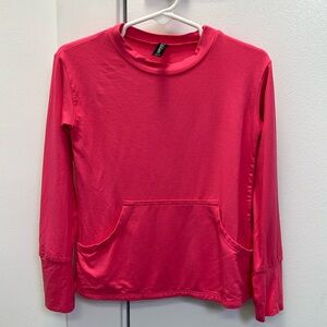 Pixie Lane Girls pink long sleeve shirt with front pocket size 2/3